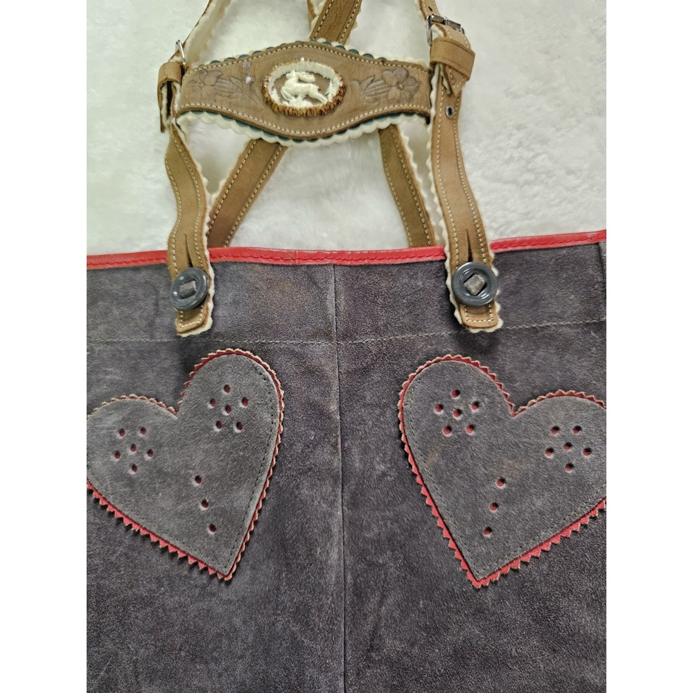 Vintage 1950s Lederhosen Child Size German Leather Shorts - Picture 3 of 11